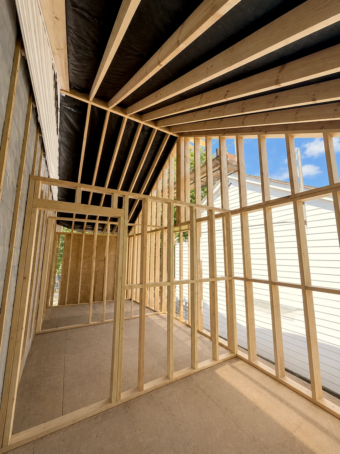 wood framed extension